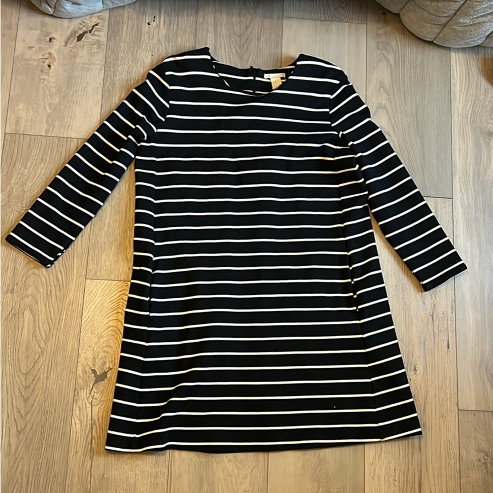 H&M Black and White Striped Dress Size M
